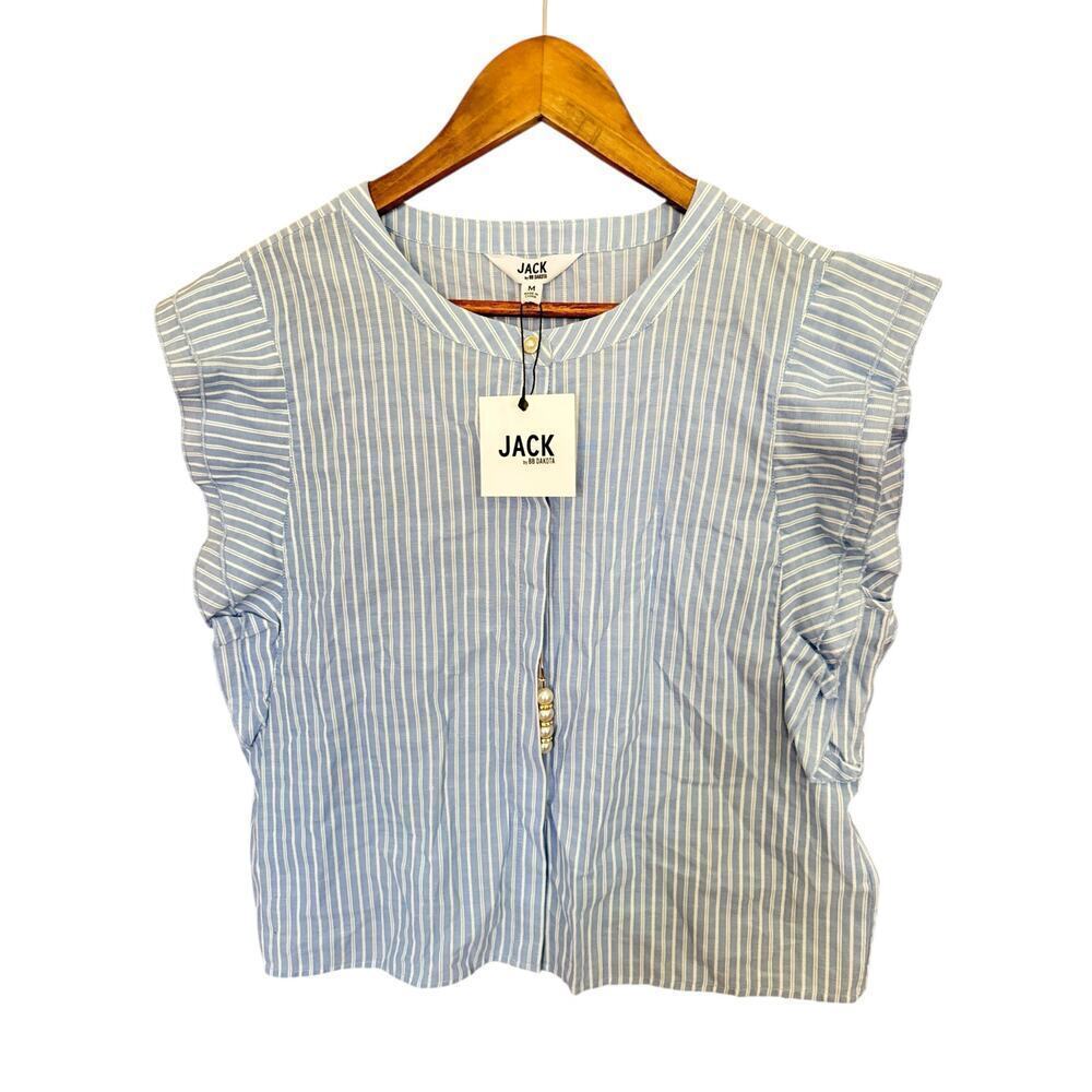 Jack By BB Dakota, striped cotton blouse, size medium